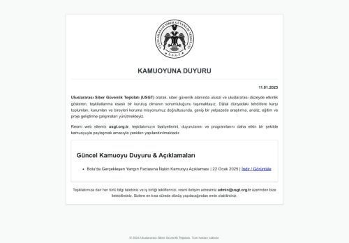 Kamuoyu Duyuruları - USGT.ORG.TR