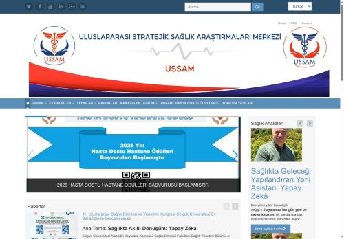 Anasayfa | Uluslararası Stratejik Sağlık Araştırmaları Merkezi (USSAM)