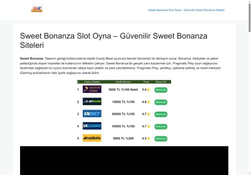Güvenilir Sweet Bonanza Siteleri - Sweet Bonanza Slot Oyna