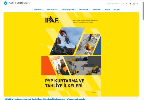 Personel Yükseltici Platform İşletmeci, İmalatçı ve Distribütörleri Derneği - Platformder