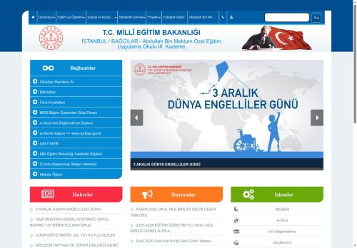 Abdullah Bin Mektum Özel Eğitim Uygulama Okulu III. Kademe - İSTANBUL / BAĞCILAR