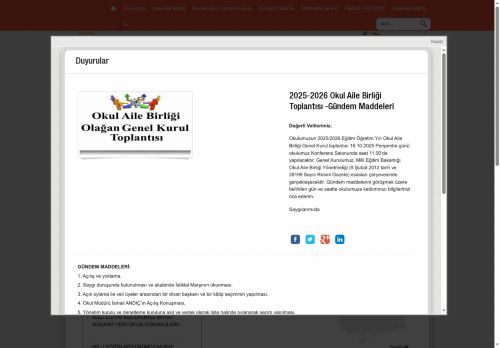 Çobançeşme Şehit Sedat Mekan Anadolu İmam Hatip Lisesi - İSTANBUL / BAHÇELİEVLER