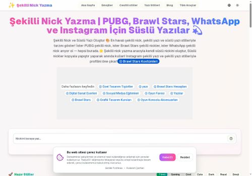 Şekilli Yazı Yaz - En Güzel Süslü Şekilli Nick Yaz