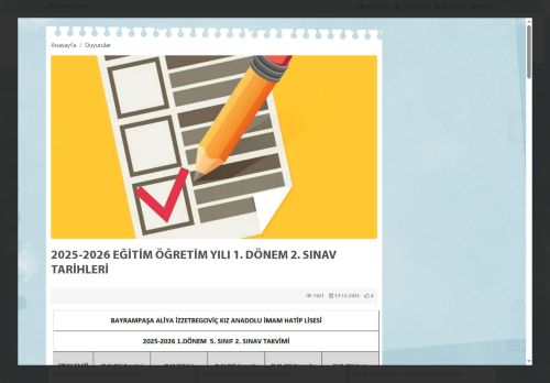 Bayrampaşa Aliya İzzetbegoviç Kız Anadolu İmam Hatip Lisesi - İSTANBUL / BAYRAMPAŞA