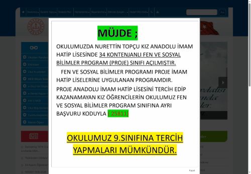 Nurettin Topçu Kız Anadolu İmam Hatip Lisesi - İSTANBUL / PENDİK