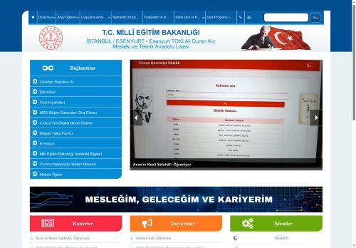 Esenyurt TOKİ Ali Duran Kız Mesleki ve Teknik Anadolu Lisesi - İSTANBUL / ESENYURT