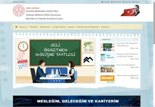 Atatürk Mahallesi Şehit Pilot Yüzbaşı Mehmet İlker Karaman Mesleki ve Teknik Anadolu Lisesi - İZMİR / BORNOVA