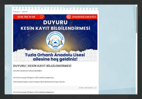 Tuzla Orhanlı Çok Programlı Anadolu Lisesi - İSTANBUL / TUZLA