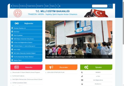 Yeşilköy Şehit Haydar Arslan Ortaokulu - TRABZON / ARSİN