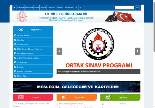 Şehit Ünal Bıçakçı Ticaret Mesleki ve Teknik Anadolu Lisesi - TRABZON / ORTAHİSAR