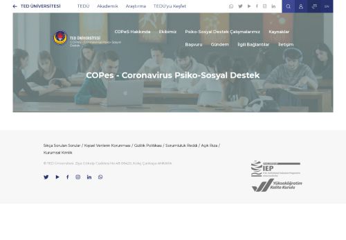 Coronavirus Psiko-Sosyal Destek | TED Üniversitesi - COPes