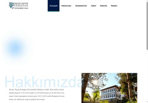 Recep Tayyip Erdoğan Üniversitesi Geliştirme Vakfı - Anasayfa