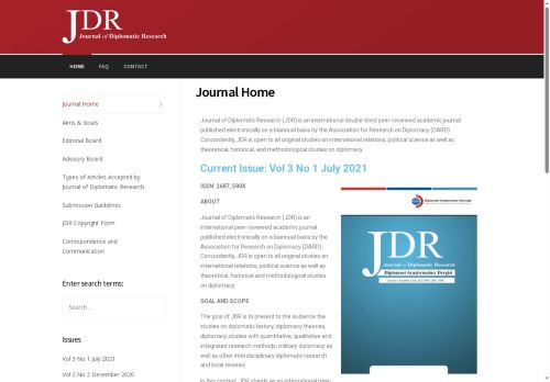 Journal of Diplomatic Research – (JDR)