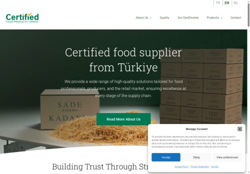 Certified Food Produtcts Türkiye - Certified wholesale kadayif