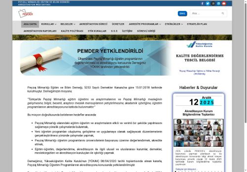 PEMDER – Akreditasyon Web Sayfası