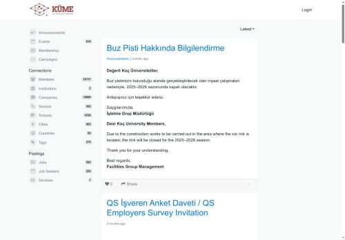 Login - KOÇ ÜNİVERSİTESİ MEZUNLARLA İLİŞKİLER OFİSİ