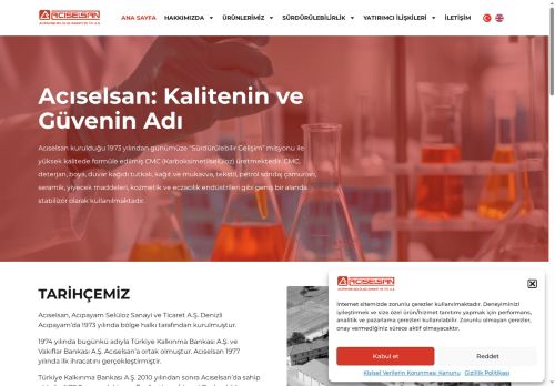 Acıselsan: Karboksimetil Selüloz(CMC) Hammadde Üretimi