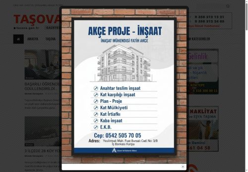 Taşova Gazetesi | Taşova Haber Sitesi ve Taşova Haberleri