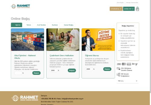 Online Bağış | Rahmet İnsani Yardım