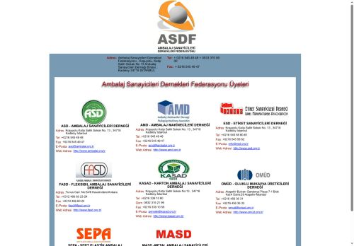 Ambalaj Sanayicileri Dernekleri Federasyonu Üyeleri