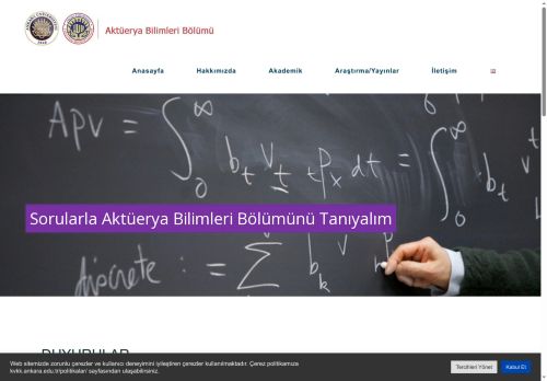 Aktüerya Bilimleri Bölümü – Ankara Üniversitesi