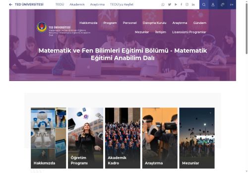 Matematik Eğitimi Anabilim Dalı | TED Üniversitesi - Matematik ve Fen Bilimleri Eğitimi Bölümü