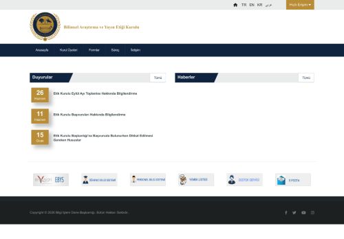 Bilimsel Araştırma ve Yayın Etiği Kurulu