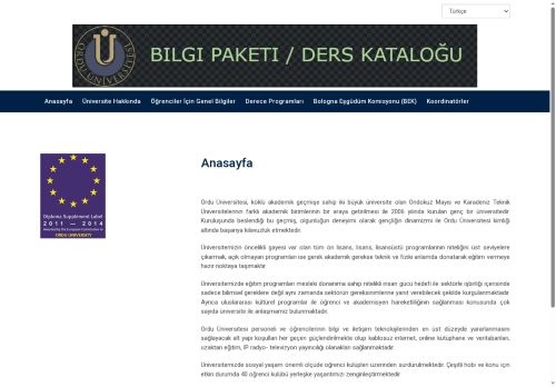 Ordu Üniversitesi-Ders Kataloğu/Bilgi Paketi