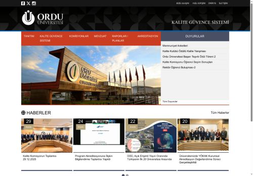 Kalite Politikası - T.C. ORDU ÜNİVERSİTESİ KALİTE GÜVENCE SİSTEMİ