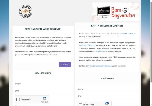 Giriş | MEV Online Burs Başvuru