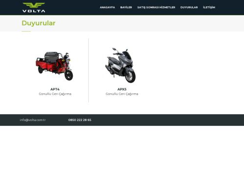 Volta Motor | Duyurular