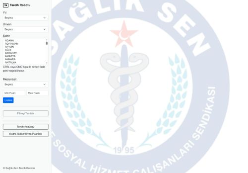 Sağlık-Sen Tercih Robotu