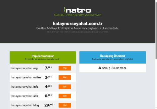 hataynurseyahat.com.tr Premium Park Sayfası