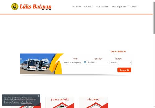 Lüks Batman Seyahat Online Otobüs Bileti Al Rezervasyon Yap