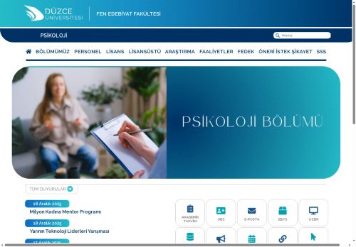 Düzce Üniversitesi | Psikoloji | Anasayfa