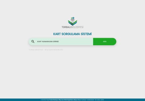 TORBALI BELEDİYESİ | KART SORGULAMA SİSTEMİ