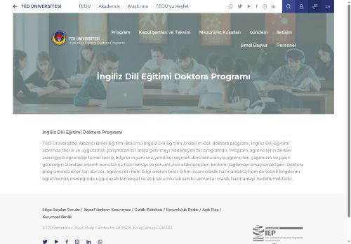 İngiliz Dili Eğitimi Doktora Programı | TED Üniversitesi