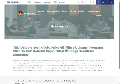 Hakkımızda | TED Üniversitesi