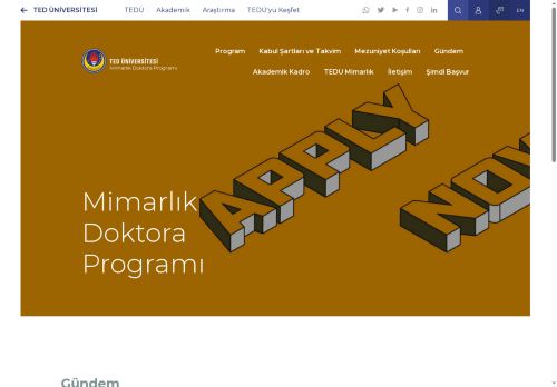 Mimarlık Doktora Programı | TED Üniversitesi