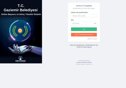 Universe Online Başvuru - Gaziemir Belediyesi