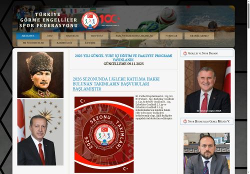 Türkiye Görme Engelliler Spor Federasyonu - ANASAYFA