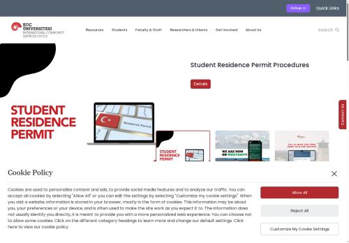 Koç Üniversitesi - Entry to Türkiye