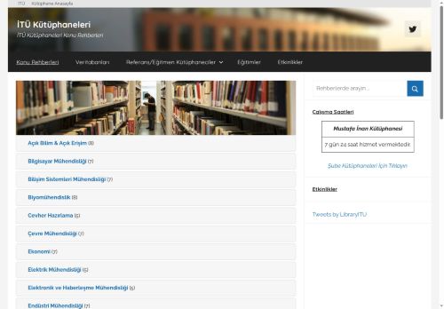 İTÜ Kütüphaneleri – İTÜ Kütüphaneleri Konu Rehberleri