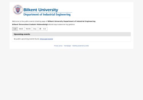 Event list :: Department of Industrial Engineering