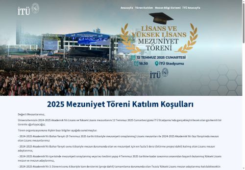İTÜ Mezuniyet | İstanbul Teknik Üniversitesi Mezuniyet