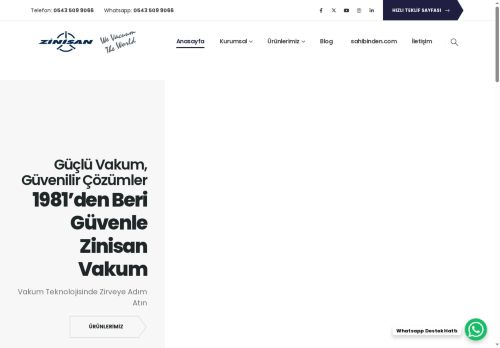 Zinisan Vakum Pompaları | Endüstriyel Vakum Çözümleri