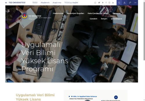 Uygulamalı Veri Bilimi Yüksek Lisans Programı | TED Üniversitesi