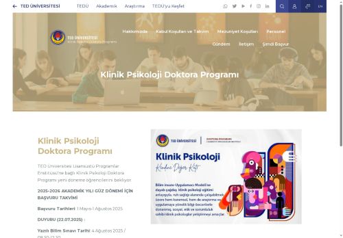 Klinik Psikoloji Doktora Programı | TED Üniversitesi