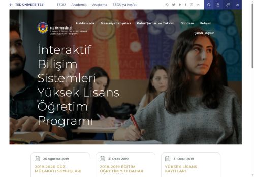 İnteraktif Bilişim Sistemleri Yüksek Lisans Öğretim Programı | TED Üniversitesi