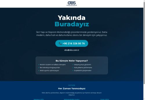 OBS – Yeni Web Sitemiz Yakında Geliyor
